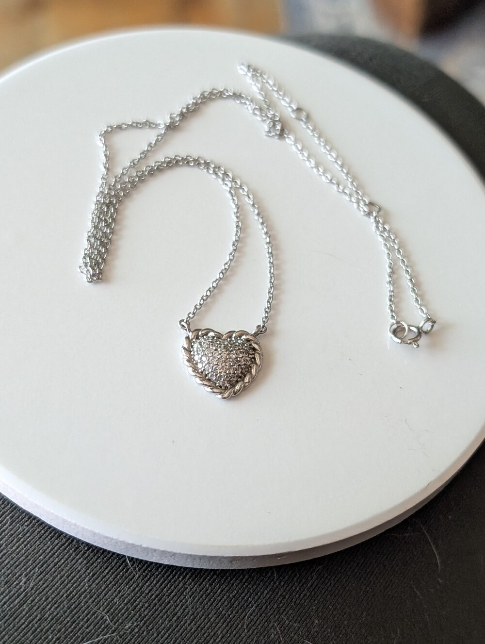 925 Delicate Heart Pave Necklace